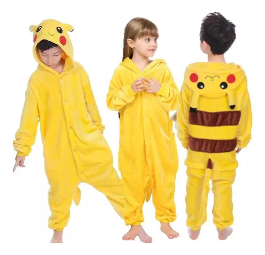 Pijama Mameluco Pikachu Kawai Kigurumi Niños