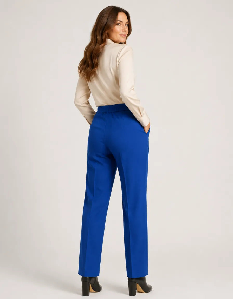 Pantalón de Vestir de Cintura Alta para Mujer | Elegante Azul Rey