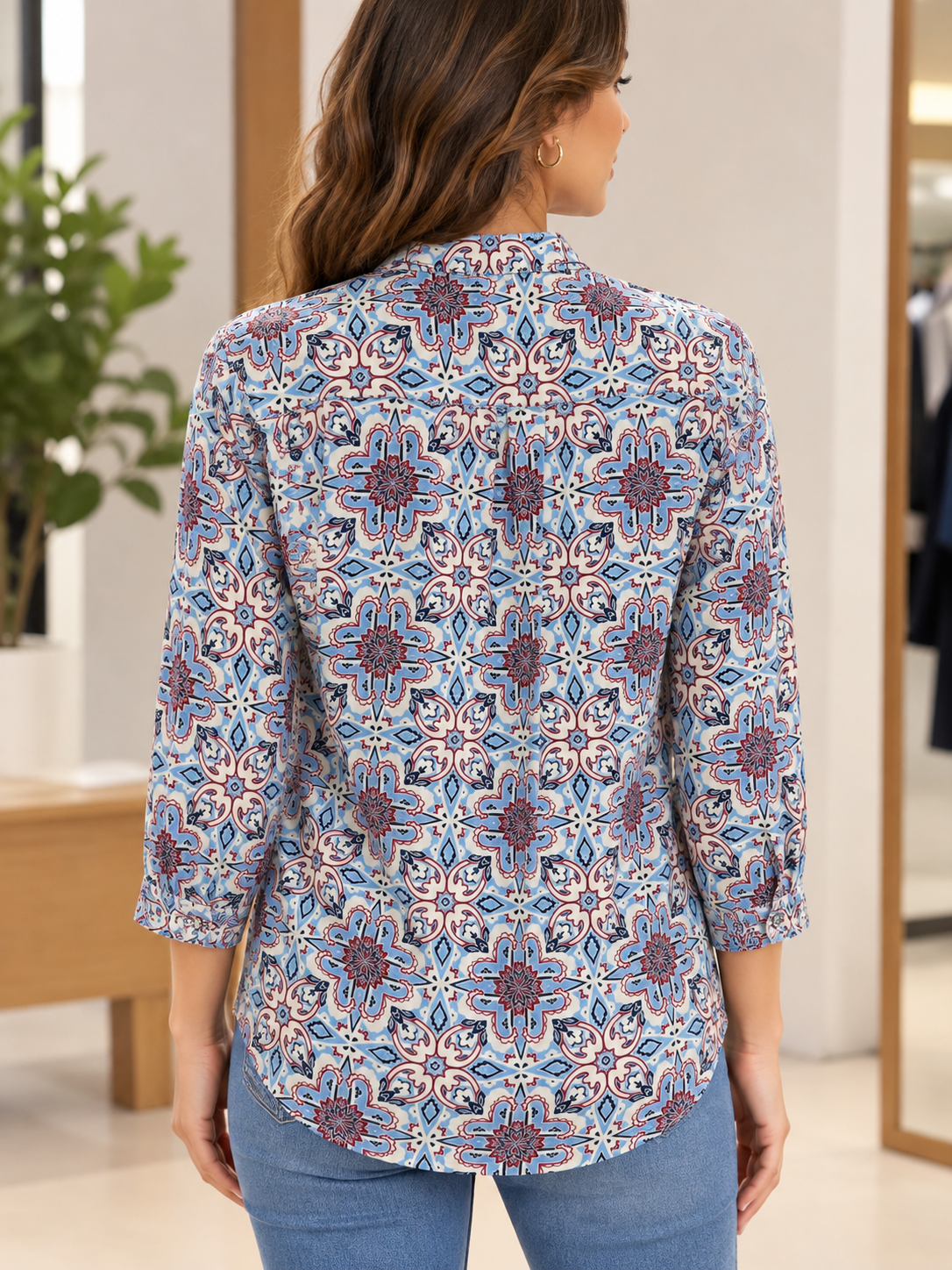 Blusa Carpiel Para Dama Manga Larga Estampada