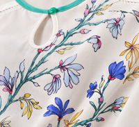 Blusa Floral para Dama | Manga Corta con Cuello Verde