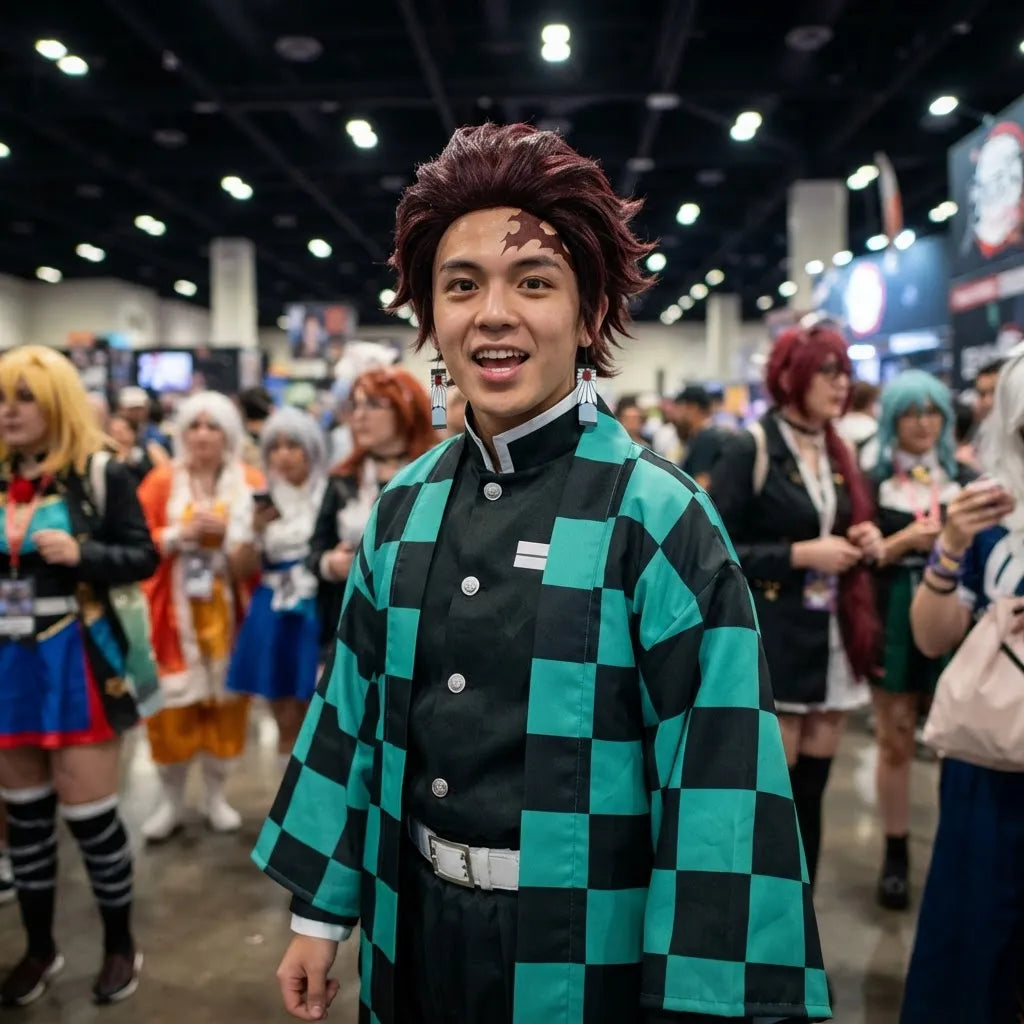 Peluca Tanjiro Kamado Cosplay – Demon Slayer