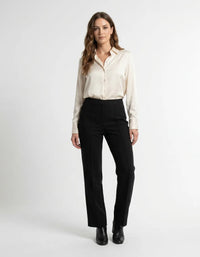 Pantalón de Vestir de Cintura Alta para Mujer | Elegante Negro