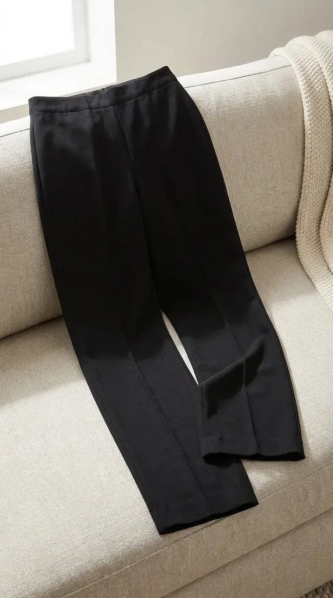 Pantalón de Vestir de Cintura Alta para Mujer | Elegante Negro