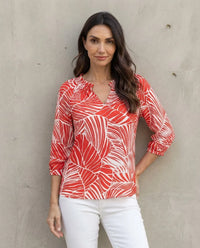 Blusa Esenciales Roja Estampada para Mujer | Foley's