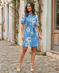 Vestido Kanya Azul Estampado para Mujer | Foleys by GALENO M