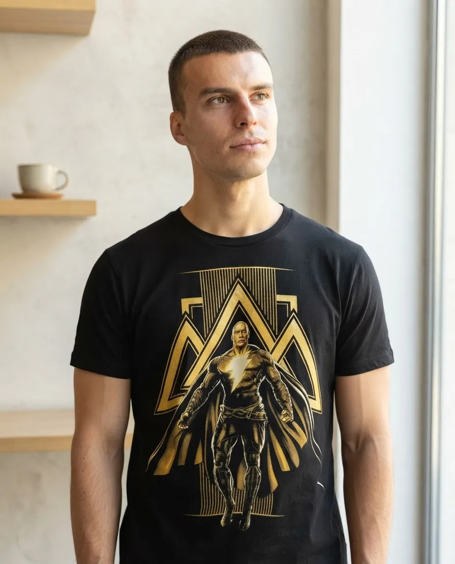 Playera Black Adam Ancient Powers Máscara de Látex