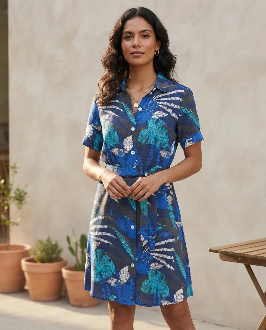 Vestido Jada Azul Marino Estampado para Mujer | Foleys by GALENO MX