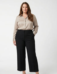 Pantalón de Vestir de Cintura Alta para Mujer | Elegante Negro