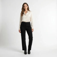 Pantalón de Vestir de Cintura Alta para Mujer | Elegante Negro