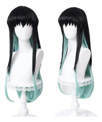 Peluca Tokito Muichiro Negra para Cosplay | Demon Slayer