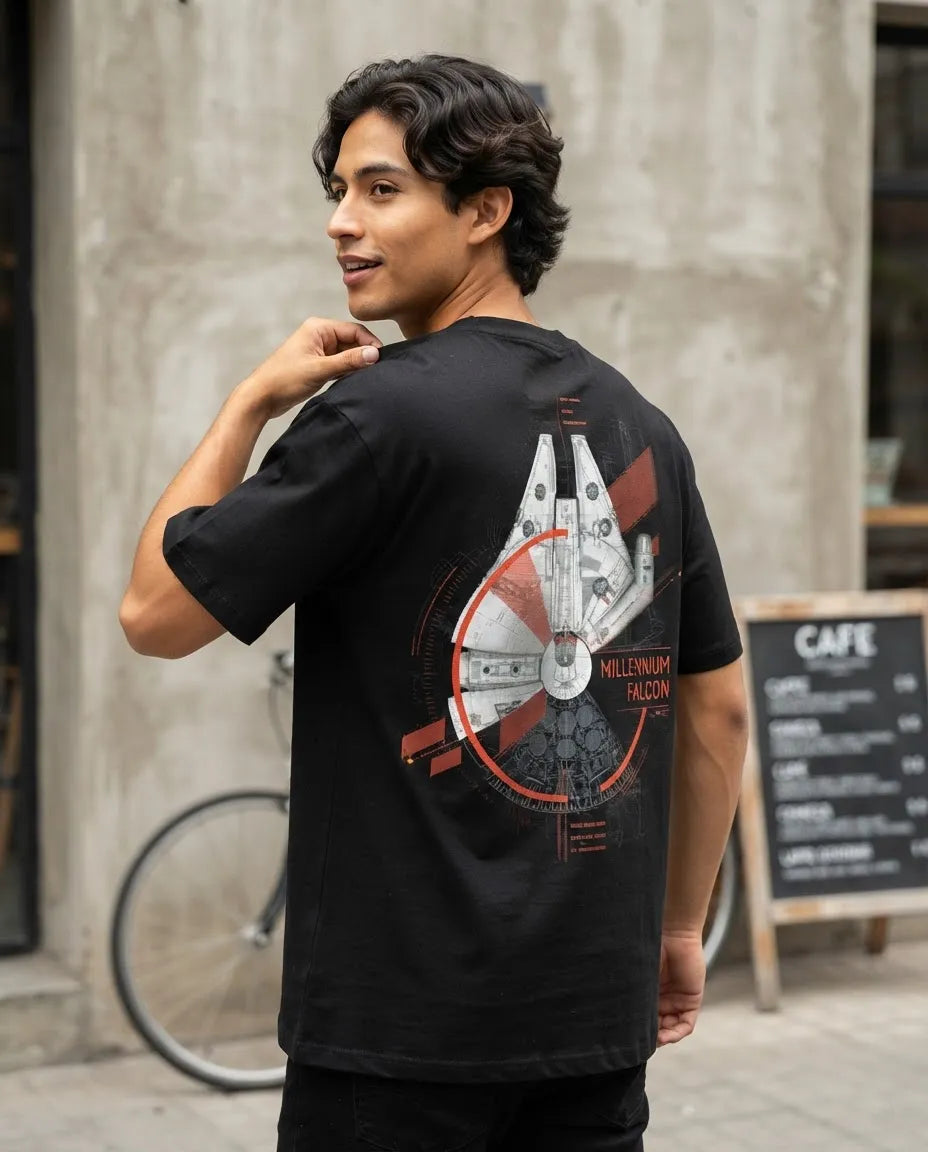 Playera Oversize Hombre Millennium Falcon Star Wars