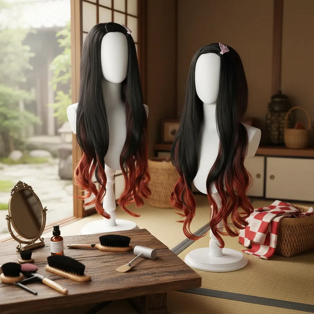 Peluca Nezuko Kamado Cosplay – Demon Slayer