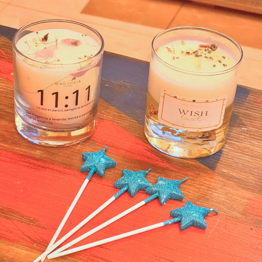 Kit 4 Velas Estrella 3D Glitter para Pastel