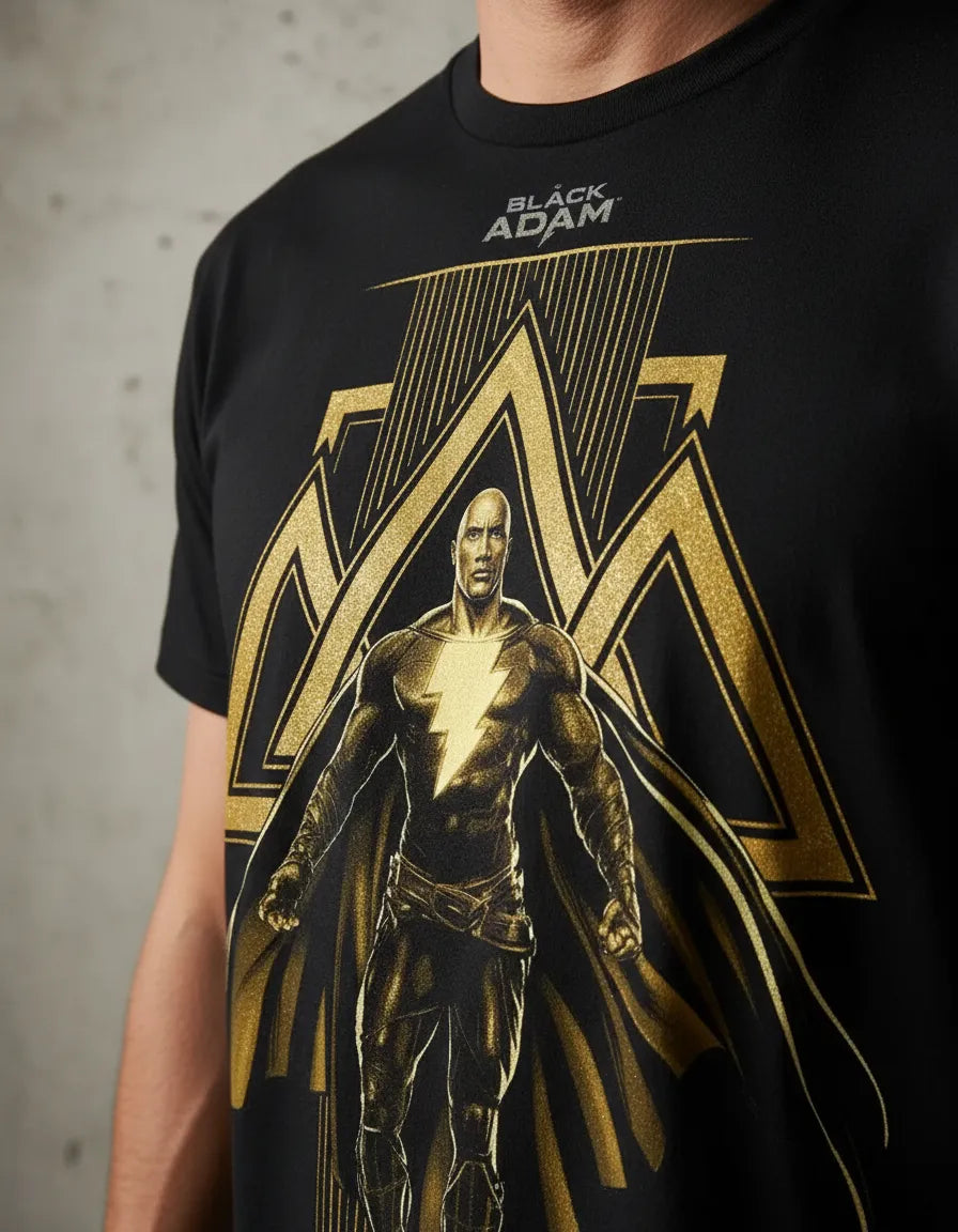 Playera Black Adam Ancient Powers Máscara de Látex