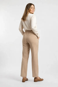 Pantalón de Vestir de Cintura Alta para Mujer | Elegante Beige