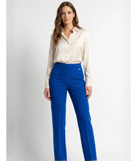 Pantalón de Vestir de Cintura Alta para Mujer | Elegante Azul Rey