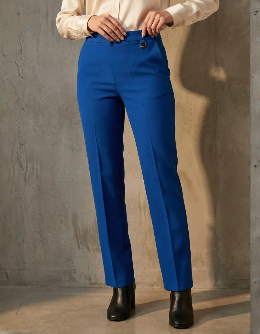 Pantalón de Vestir de Cintura Alta para Mujer | Elegante Azul Rey