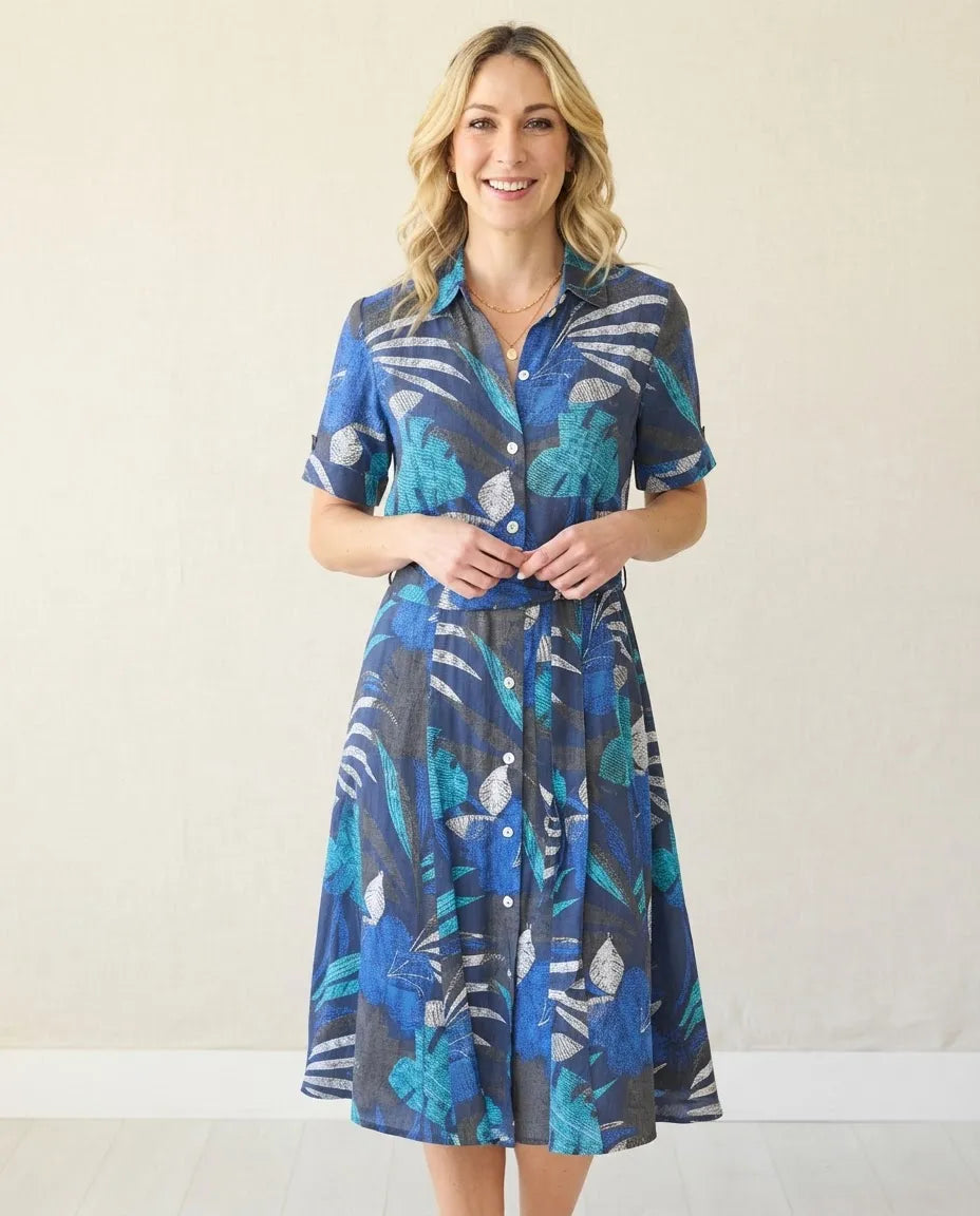 Vestido Jada Azul Marino Estampado para Mujer | Foleys by GALENO MX