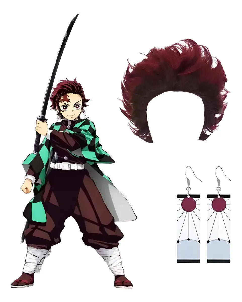 Peluca Tanjiro Kamado Cosplay – Demon Slayer