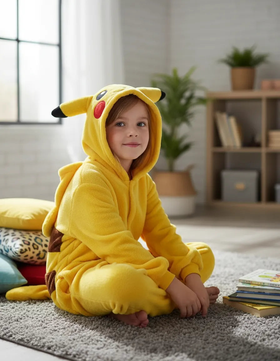 Pijama Mameluco Pikachu Kawai Kigurumi Niños