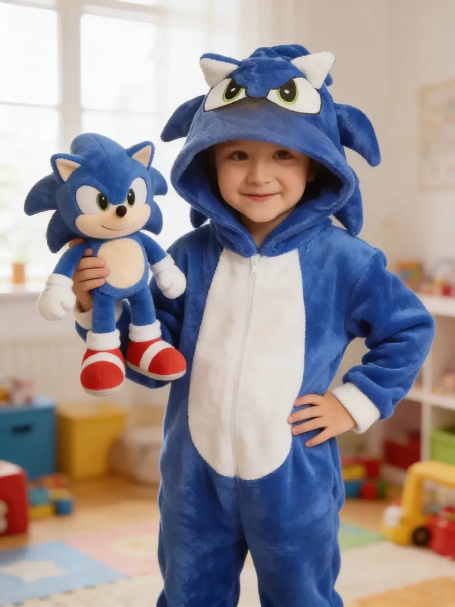 Pijama Kigurumi Pijama Completa Mameluco De Sonic Para Niño Infanti