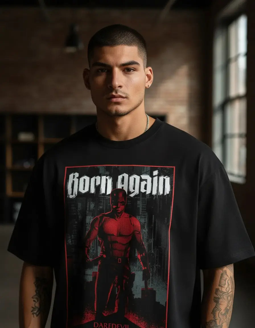Playera Daredevil Born Again Máscara de Látex Marvel