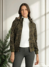 Chamarra Militar Hueso con Capucha Desmontable para Mujer | Foleys