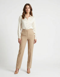 Pantalón de Vestir de Cintura Alta para Mujer | Elegante Beige