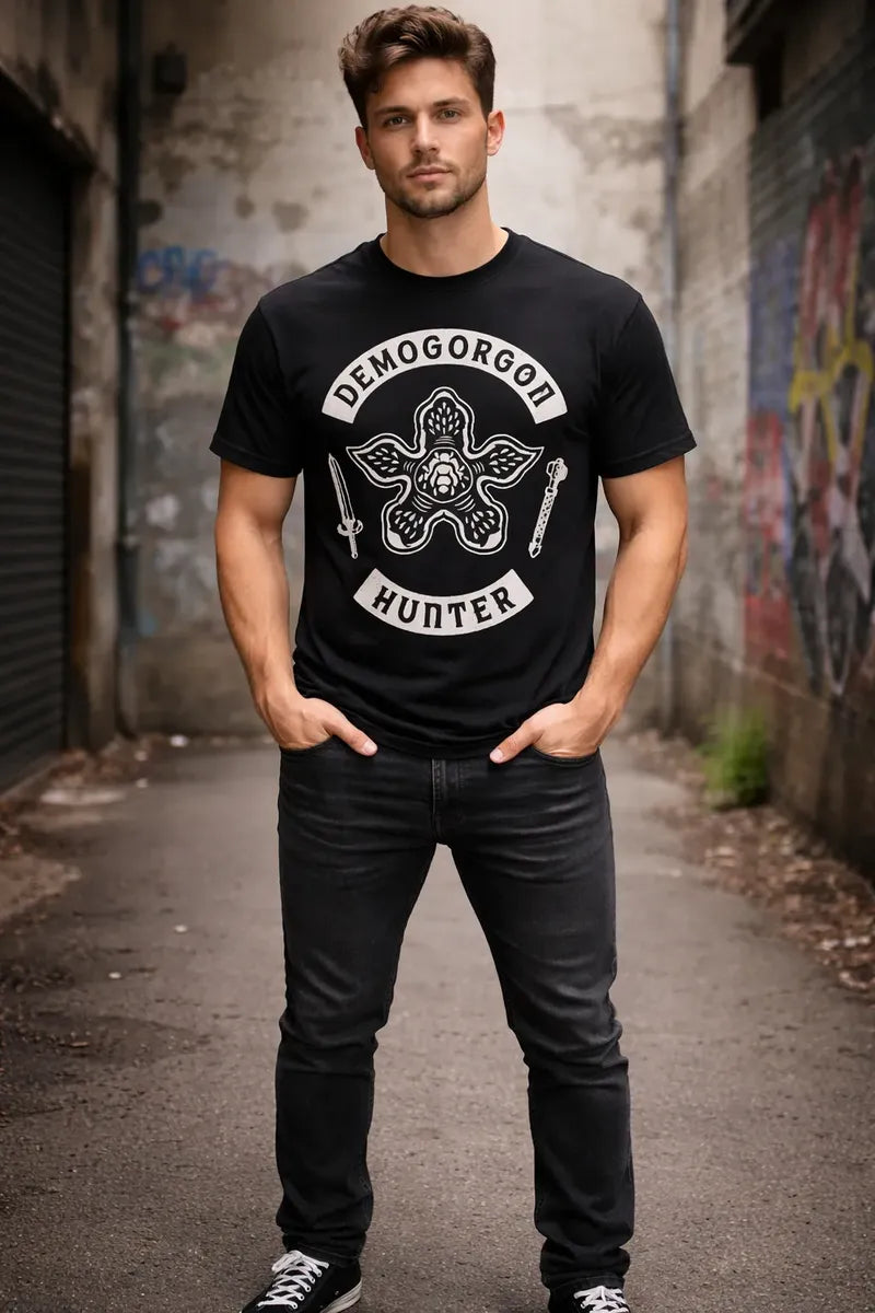 Playera Demogorgon Hunter Máscara de Látex Stranger Things