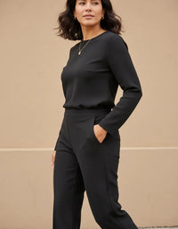 Pantalón de Vestir de Cintura Alta para Mujer | Elegante Negro