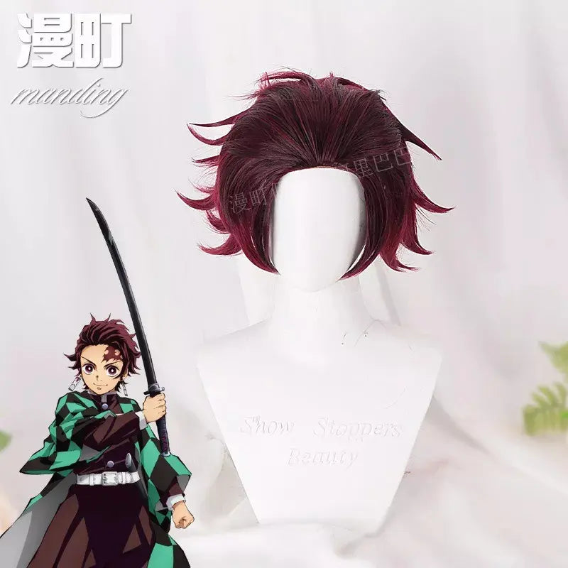 Peluca Tanjiro Kamado Cosplay – Demon Slayer