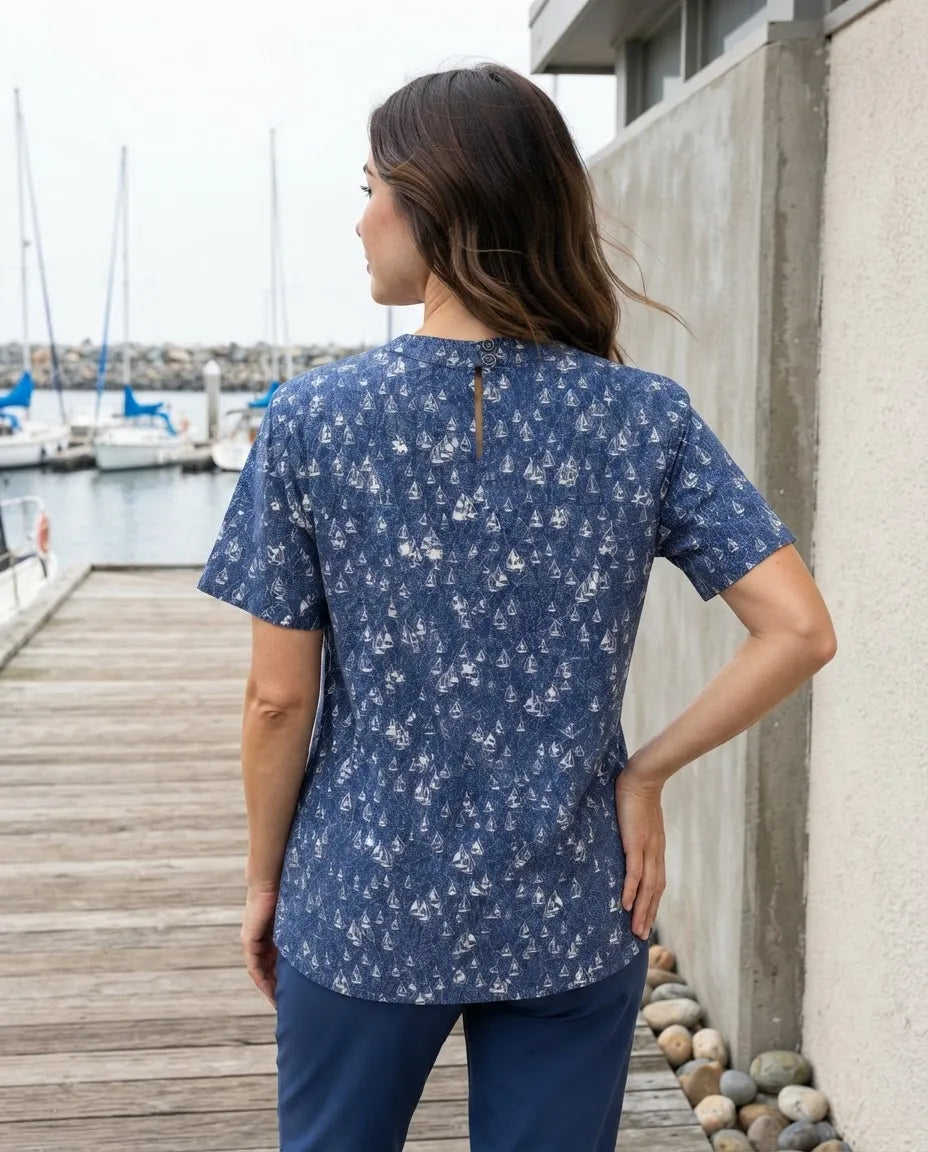 Blusa Tavata Azul Marino para Dama | 100% Algodón