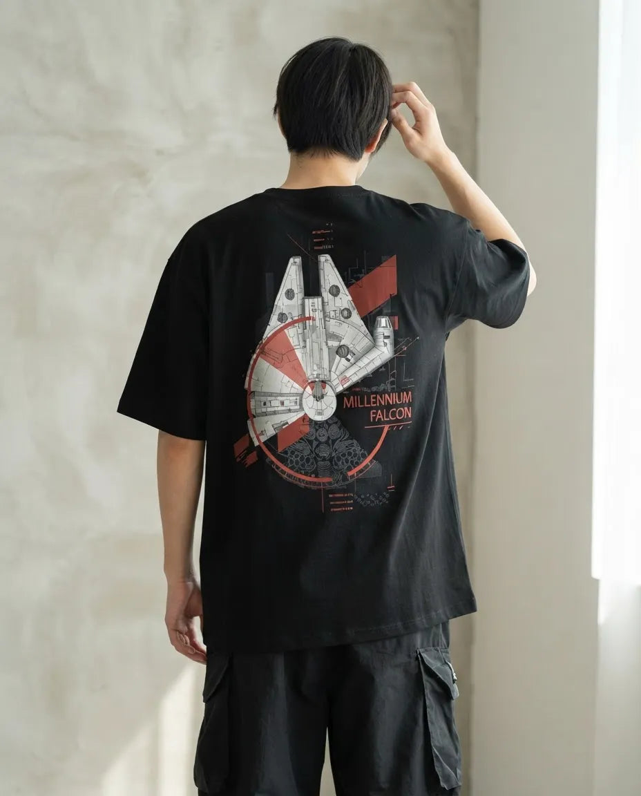 Playera Oversize Hombre Millennium Falcon Star Wars